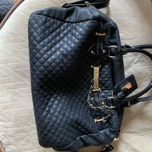 Steve Madden Black Quilted Weekender Duffel